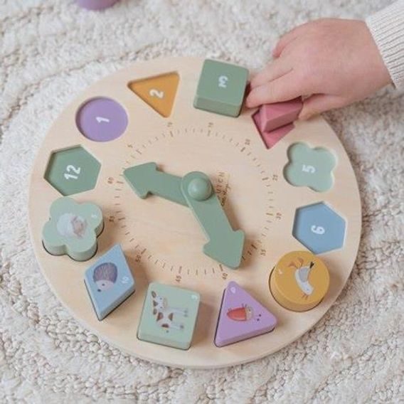 Little Dutch Hodiny s puzzle kostkami Farma