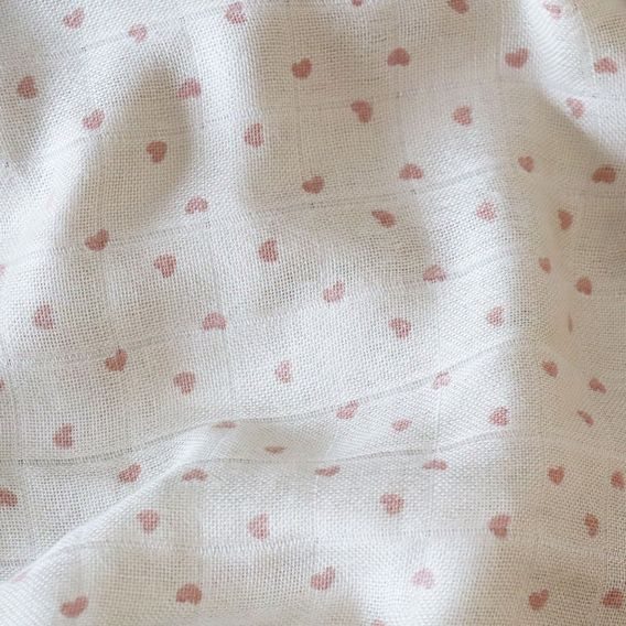 NUUROO Bambusová mušelínová zavinovací plena / osuška Hearts