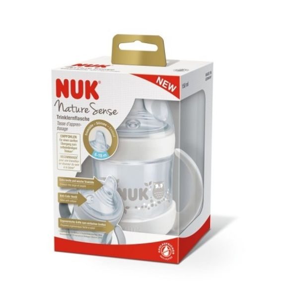 NUK Nature Sense lahvička na učení 150ml ZELENÁ