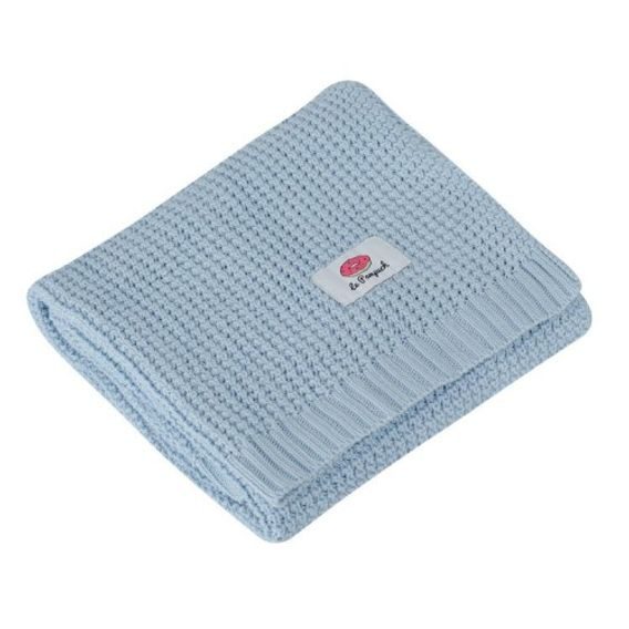 Le Pampuch Pletená dětská deka 100%Cotton BABY BLUE