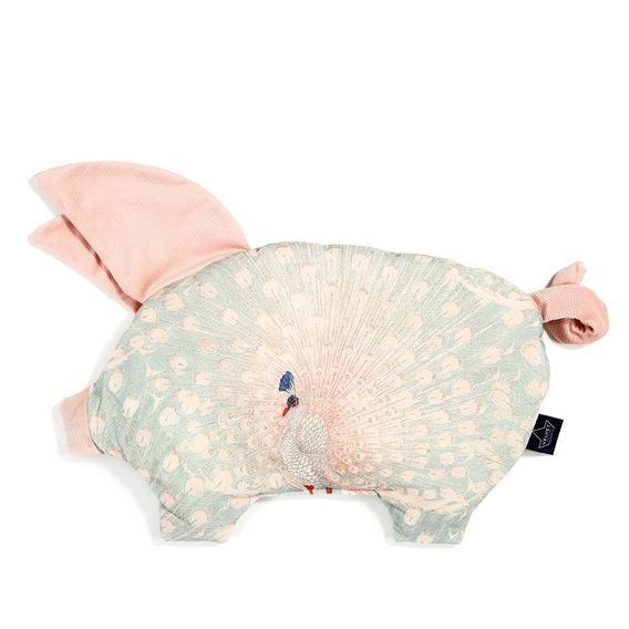 La Millou Luxusní polštářek Sleepy Pig Velvet-Cotton, ROYAL PEACOCK - POWDER PINK