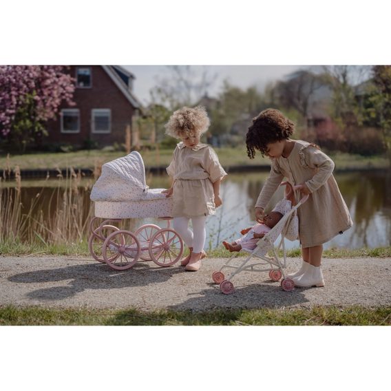 Little Dutch Kočárek pro panenky golfky skládací Soft Flower