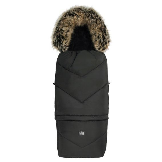 Little Elite Zimní fusak 4v1 Combi ČERNÝ béžový kožíšek