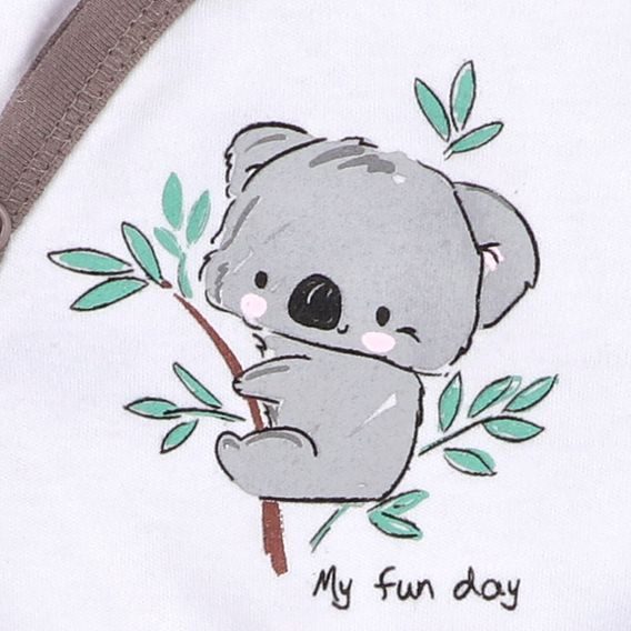 NINI Zavinovací body dlouhý rukáv Koala BÍLÉ
