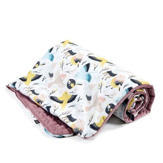 La Millou Souprava KID KIT Velvet-Cotton (110x140 + 60x40cm), CUTE BIRDS VIVID - LAVENDER