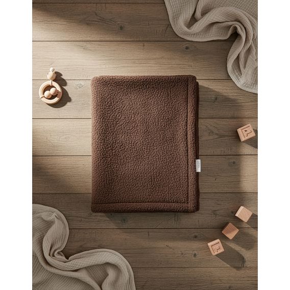 Albero Mio Zateplená dětská deka Boucle ČOKOLÁDOVÁ