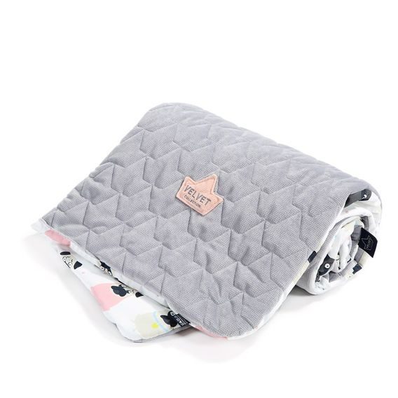 La Millou Luxusní dětská deka Velvet-Cotton SLIM vel.M, DOGGY UNICORN - DARK GREY