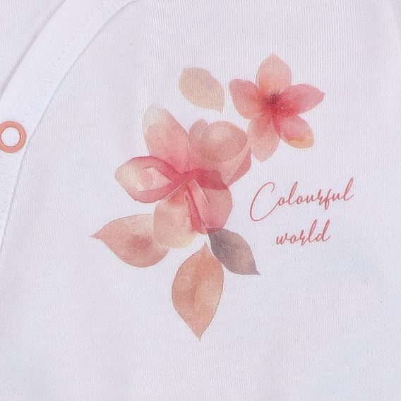 NINI Zavinovací body dlouhý rukáv Blossom BÍLÉ