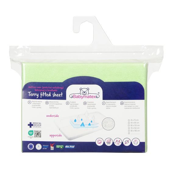 BabyMatex Nepromokavé froté prostěradlo 140x70cm ZELENÉ