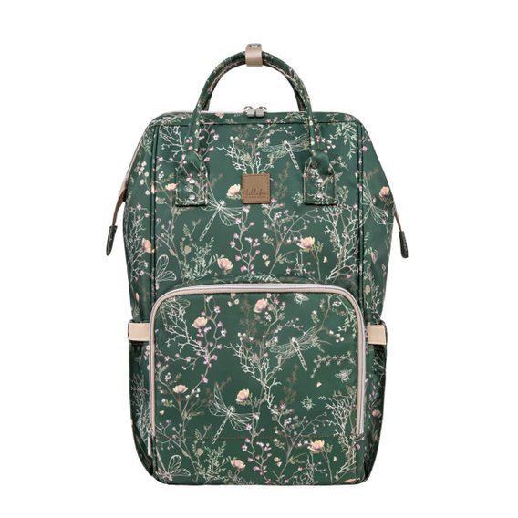 KikkaBoo Přebalovací batoh Siena Luxe Secret Garden Deep Green
