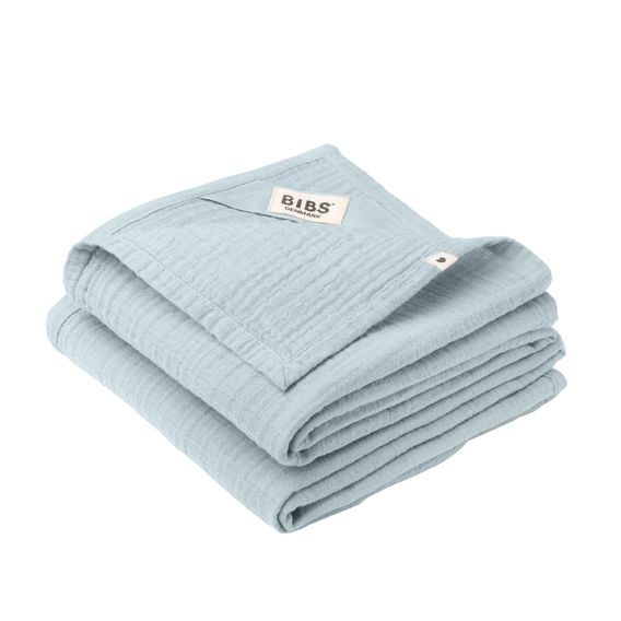 BIBS Mušelínové plenky 2ks BIO bavlna BABY BLUE
