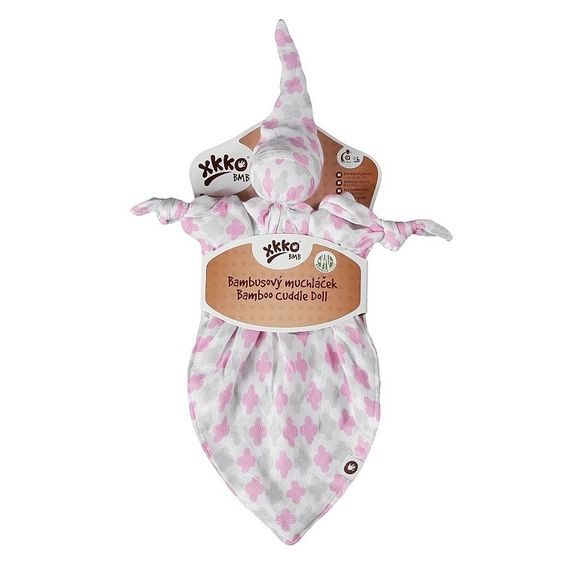 Kikko Bambusový muchláček XKKO®BMB - Scandinavian BABY PINK CROSS