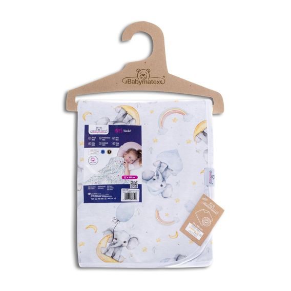 BabyMatex Dětská deka INES (75x100) SLONI A DUHA