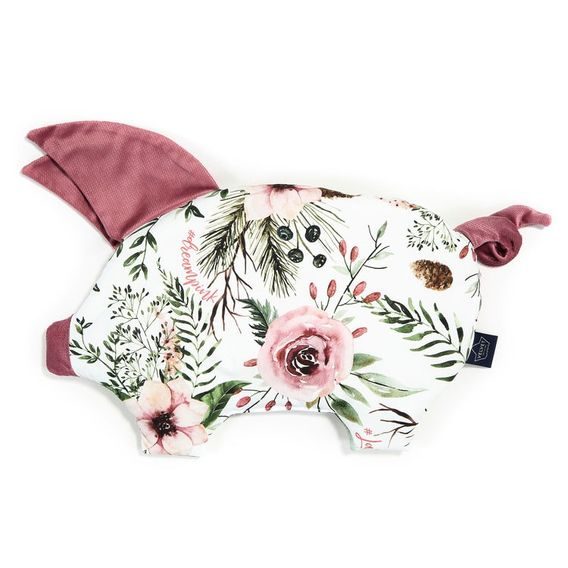 La Millou Polštářek Sleepy Pig Velvet/Cotton - WILD BLOSSOM & MULBERRY