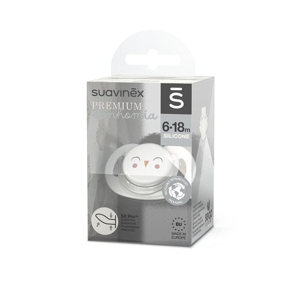 Suavinex Bonhomia dudlík SX PRO anatomický 6-18m BÍLÝ