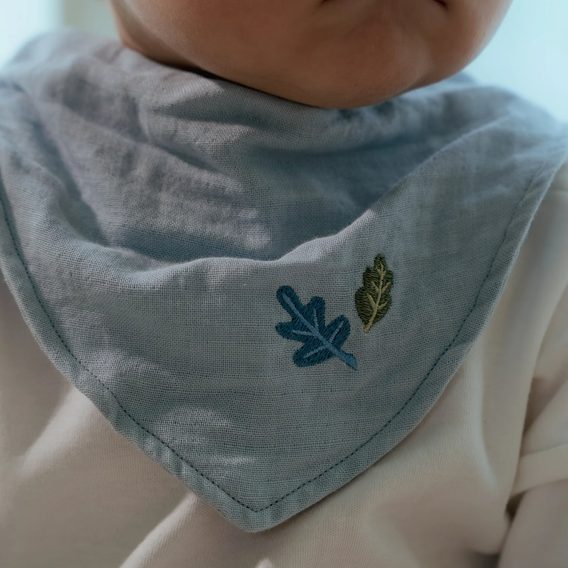 Little Dutch Mušelínový slintáček organic 2ks Pure Denim Blue