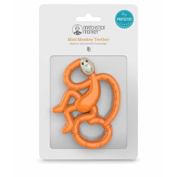 Matchstick Monkey Kousátko Mini Monkey s antimikrobiálním povrchem ORANŽOVÉ