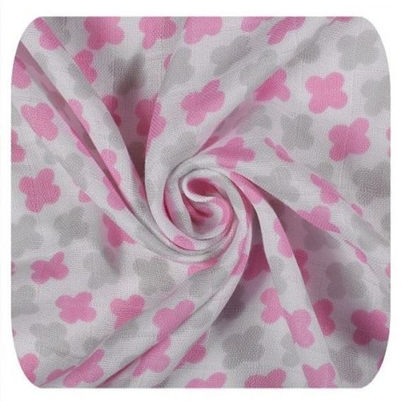 Kikko Bambusová osuška XKKO®BMB 90x100cm Scandinavian - BABY PINK CROSS