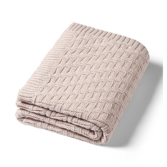 BabyOno Pletená dětská deka bavlněná BÉŽOVÁ