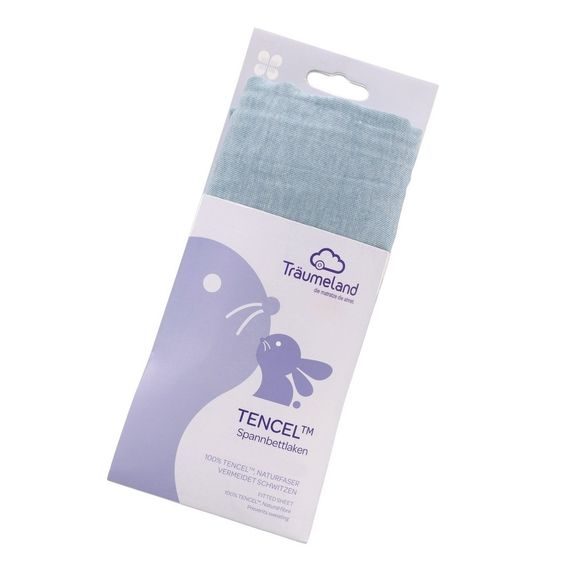 Träumeland Prostěradlo Tencel 120x60/140x70 MODRÁ OCEÁN