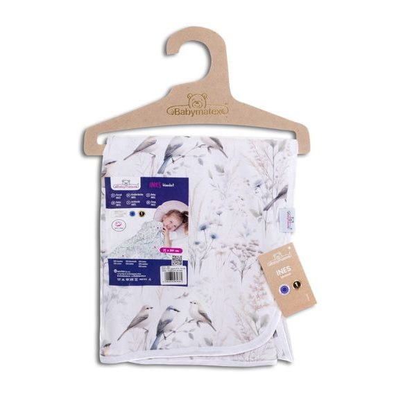 BabyMatex Dětská deka INES (75x100) KVĚTY A PTÁČCI