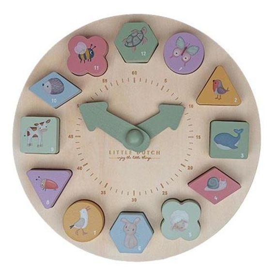 Little Dutch Hodiny s puzzle kostkami Farma