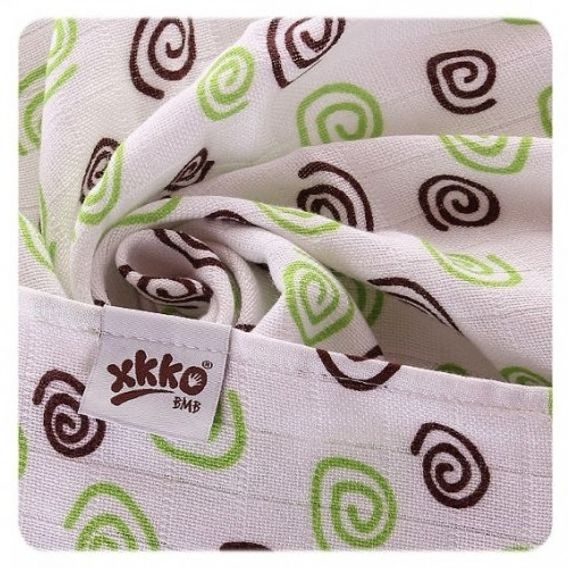 Kikko Bambusová osuška XKKO®BMB 90x100cm S&B - LIME SPIRALS