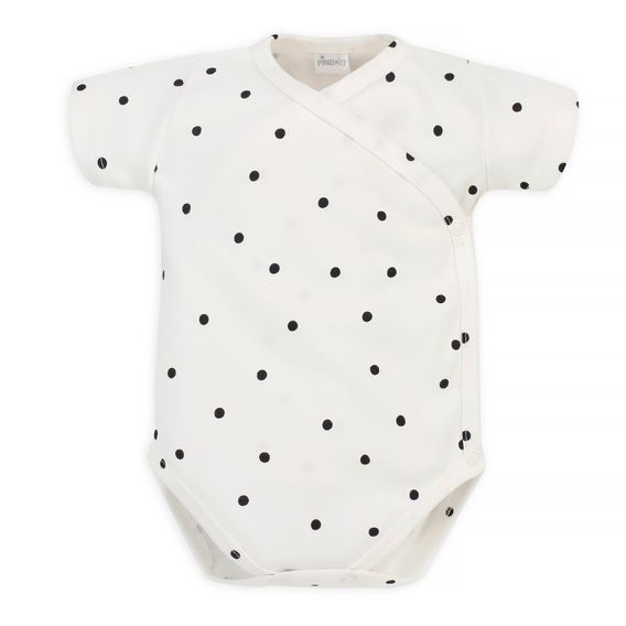 PINOKIO Body zavinovací krátký rukáv Tres Bien puntíky KRÉMOVÁ
