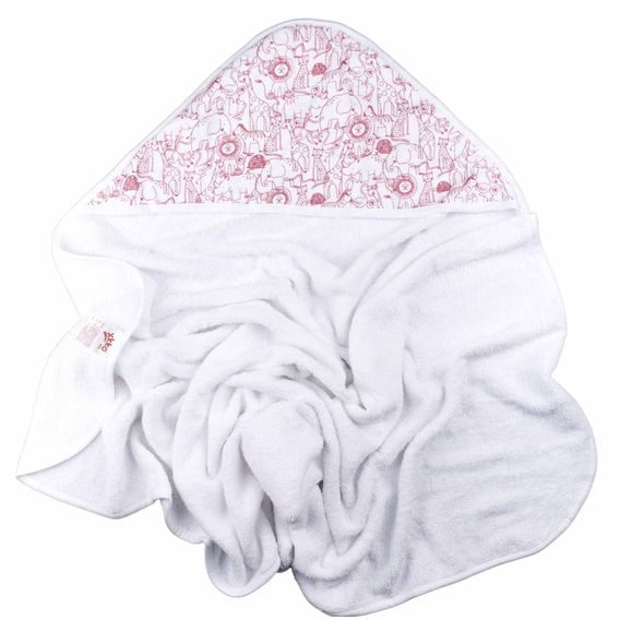 Kikko Bambusová froté osuška s kapucí XKKO BMB 90x90cm - SAFARI W/MESA ROSE