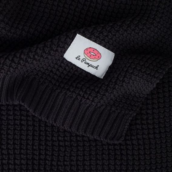 Le Pampuch Pletená dětská deka 100%Cotton BLACK