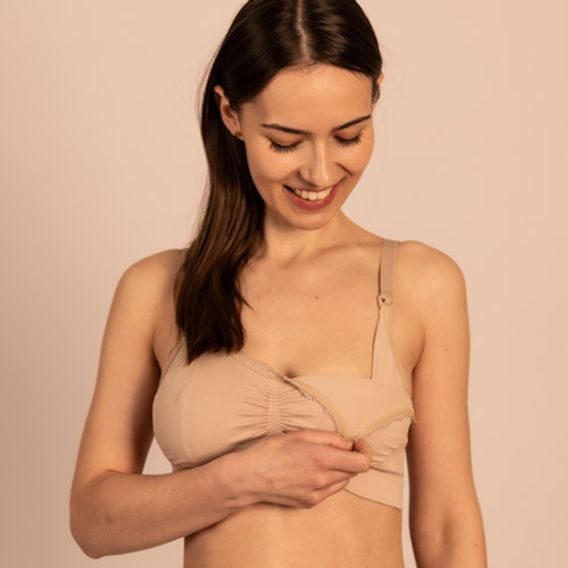 BabyOno Kojící podprsenka TĚLOVÁ s krajkou 75-80F