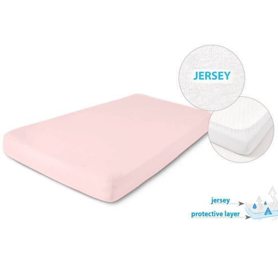 BabyMatex Nepromokavé jersey prostěradlo 120x60cm SVĚTLE RŮŽOVÉ