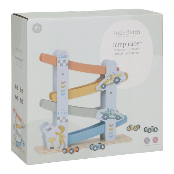 Little Dutch Závodní dráha s autíčky dřevěná Blue