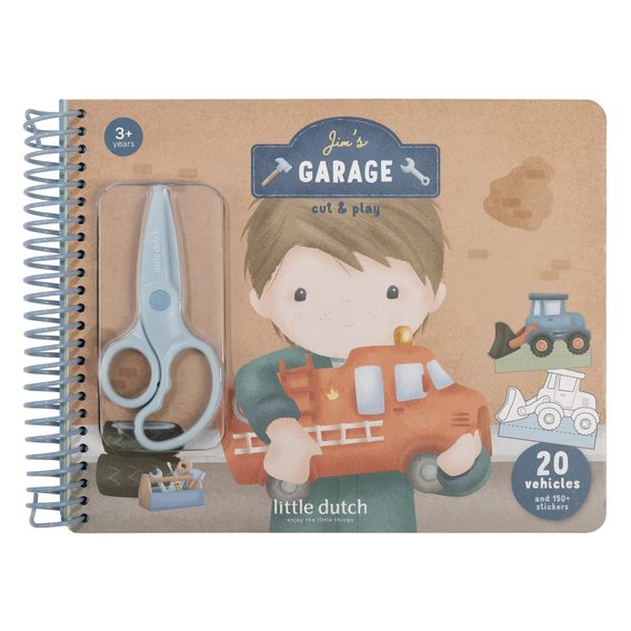 Little Dutch Kniha s vystřihovacími auty Jim