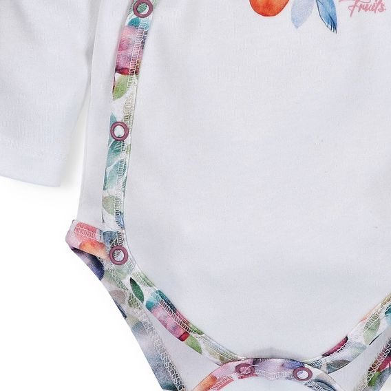 NINI Zavinovací body dlouhý rukáv Color Fruits BÍLÉ