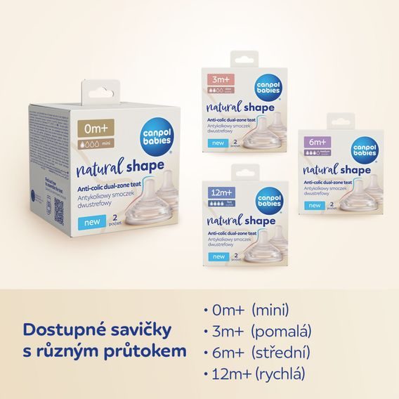 Canpol babies Savička Natural Shape 2ks POMALÁ (3m+)