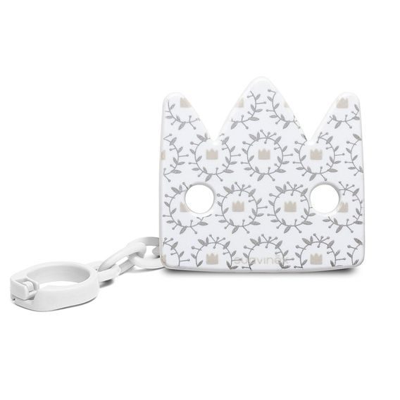 Suavinex Swan klip na dudlík BÍLÁ KORUNKA