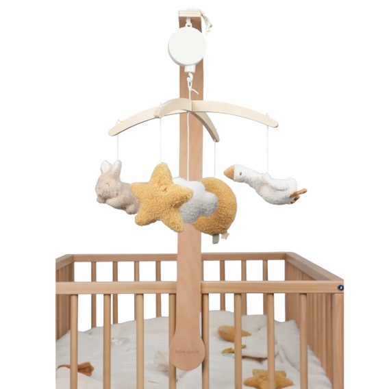 Little Dutch Dřevěný hudební kolotoč Newborn Naturals