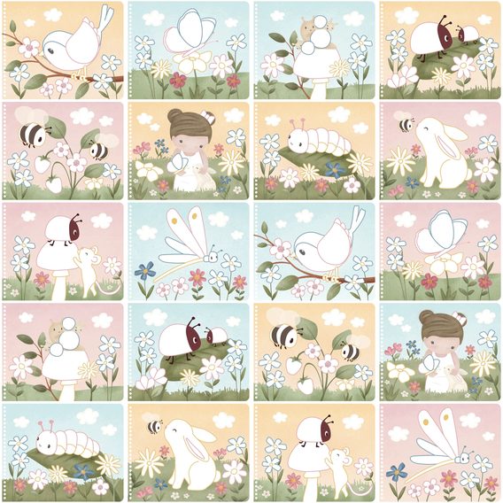 Little Dutch Omalovánky s pastelkami Rosa Zahrada