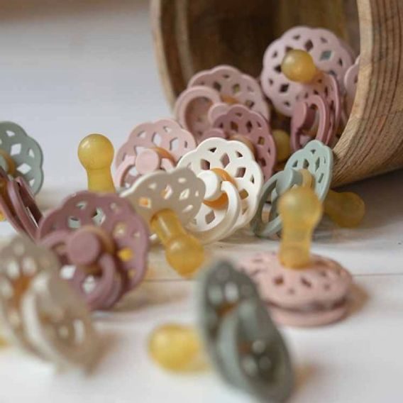 BIBS Boheme Dudlíky kaučuk kulaté 0-6m 2ks Cloud/Blush