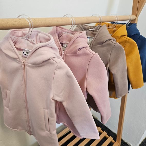 Bunnykids Mikino-kabátek Medvídek SVĚTLE RŮŽOVÁ