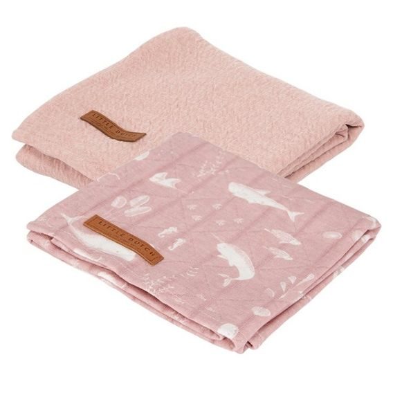 Little Dutch Pleny swaddle 2ks (70x70) - OCEAN PINK