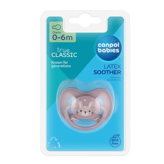 Canpol babies Dudlík kaučukový třešinka 0-6m Cute Animals FIALOVÝ