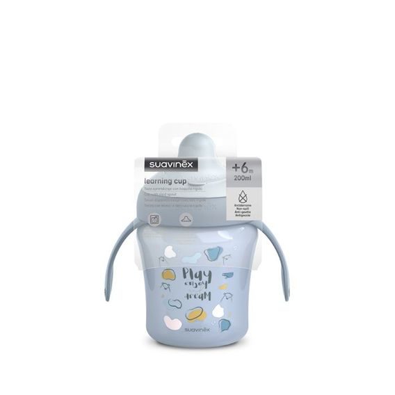 Suavinex Bear Hrníček nerozlitný 200ml MODRÝ