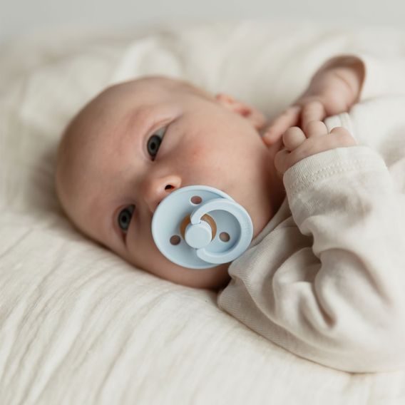 BIBS Colour dudlík kaučuk kulatý 0-6m BABY BLUE