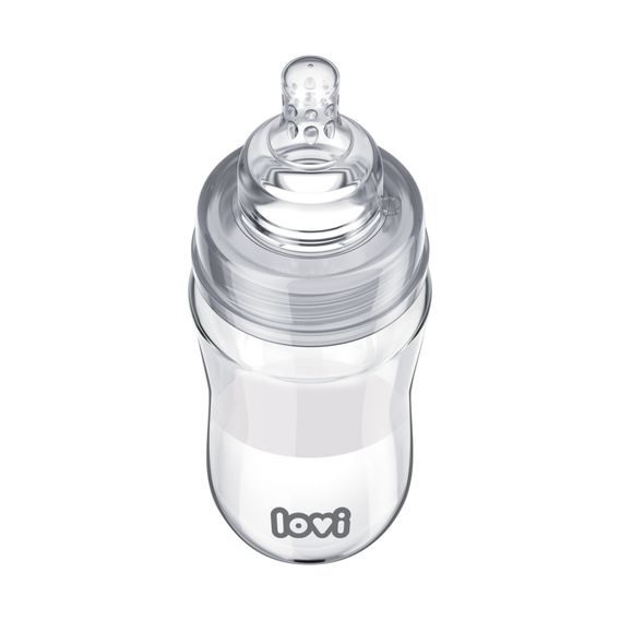 LOVI Skleněná kojenecká láhev 250ml