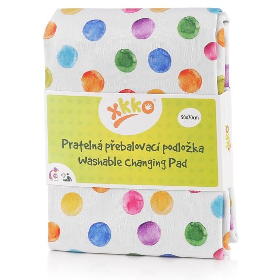 Kikko Pratelná přebalovací podložka XKKO 50x70cm - WATERCOLOUR POLKA DOTS