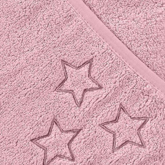 Kikko BIO bavlněná froté osuška s kapucí XKKO Organic 90x90cm BABY PINK STARS