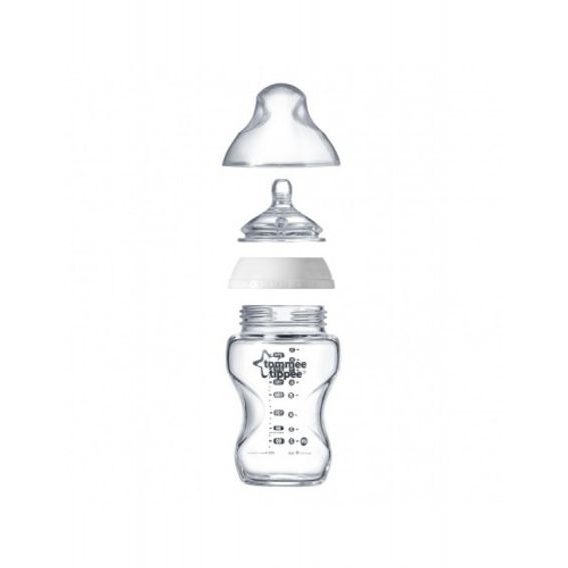 Tommee Tippee Kojenecká láhev C2N 150ml SKLENÉNÁ 0m+, 1ks