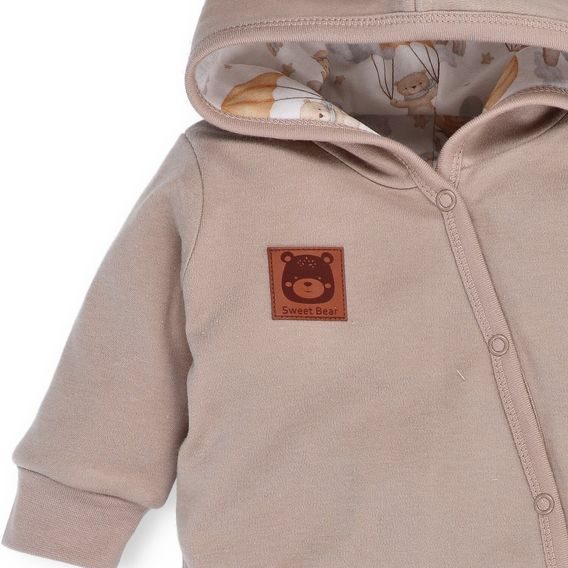 NINI Kojenecká kombinéza overal Méďa Pilot SVĚTLE HNĚDÁ